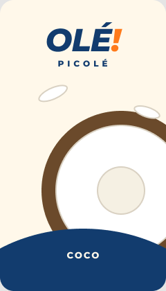 Picolé de coco OLÉ! — embalagem oficial